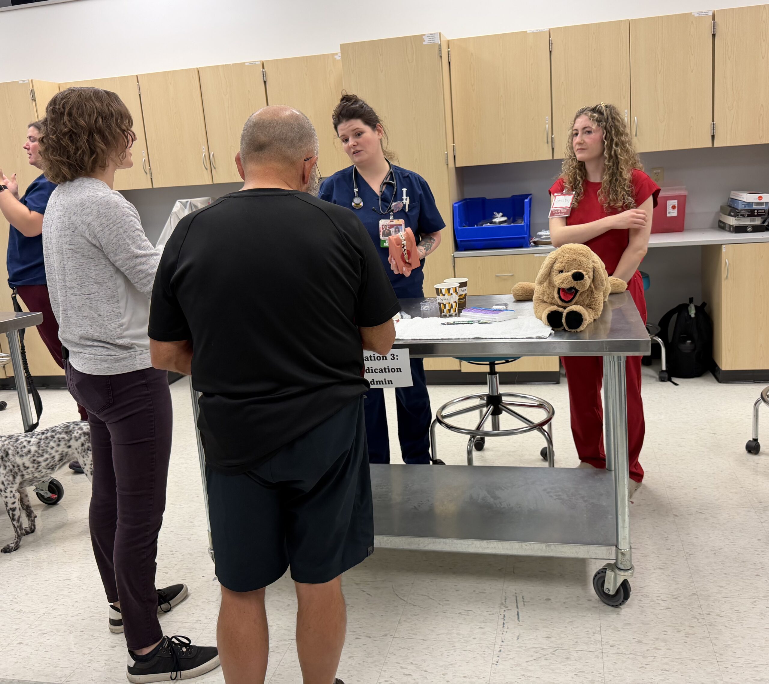 CVT Jaci Vargas and veterinary student Shelby teach clients about medication administration; Care Made Easy September 2026
