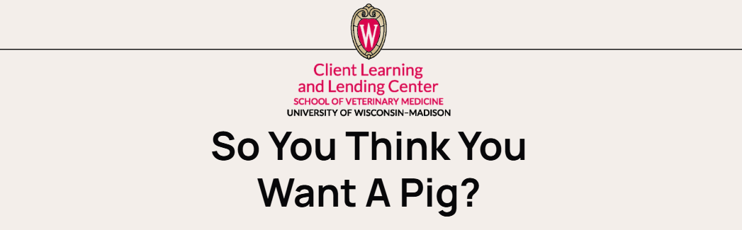 So You Think You Want a Pig? Poster